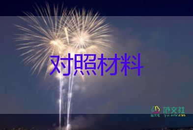 对照党史检查对照材料模板8篇